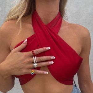 PRINCESS POLLY Saxon Top Red